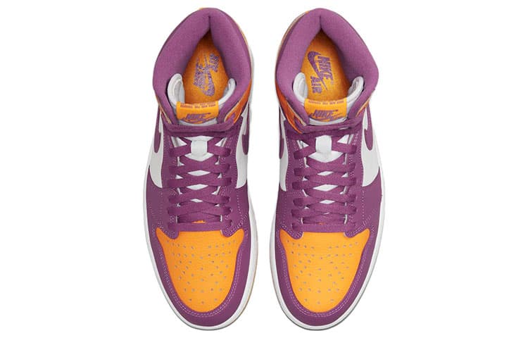 Ретро баскетбольные кроссовки Jordan Air Jordan 1 Retro High OG "University Gold and Light Bordeaux" - изображение 4