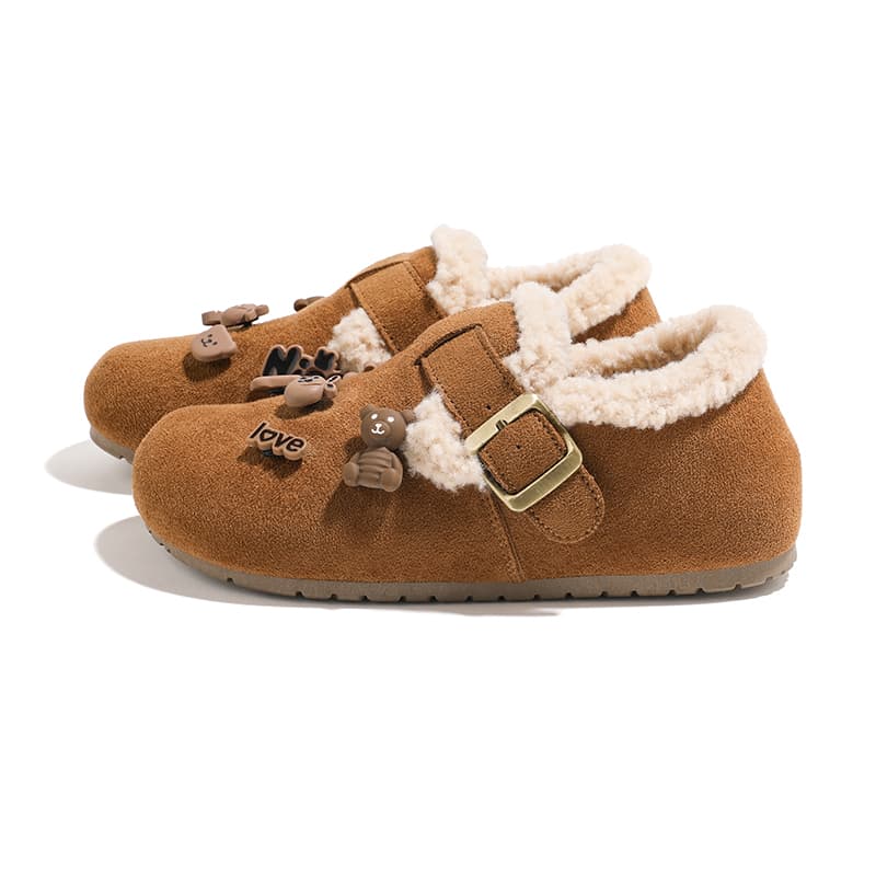 Сандалии HUANQIU С флисовой подкладкой Термическая Зимняя Кукла Платформа Lazy Slip on Для использования как внутри так и снаружи - изображение 9