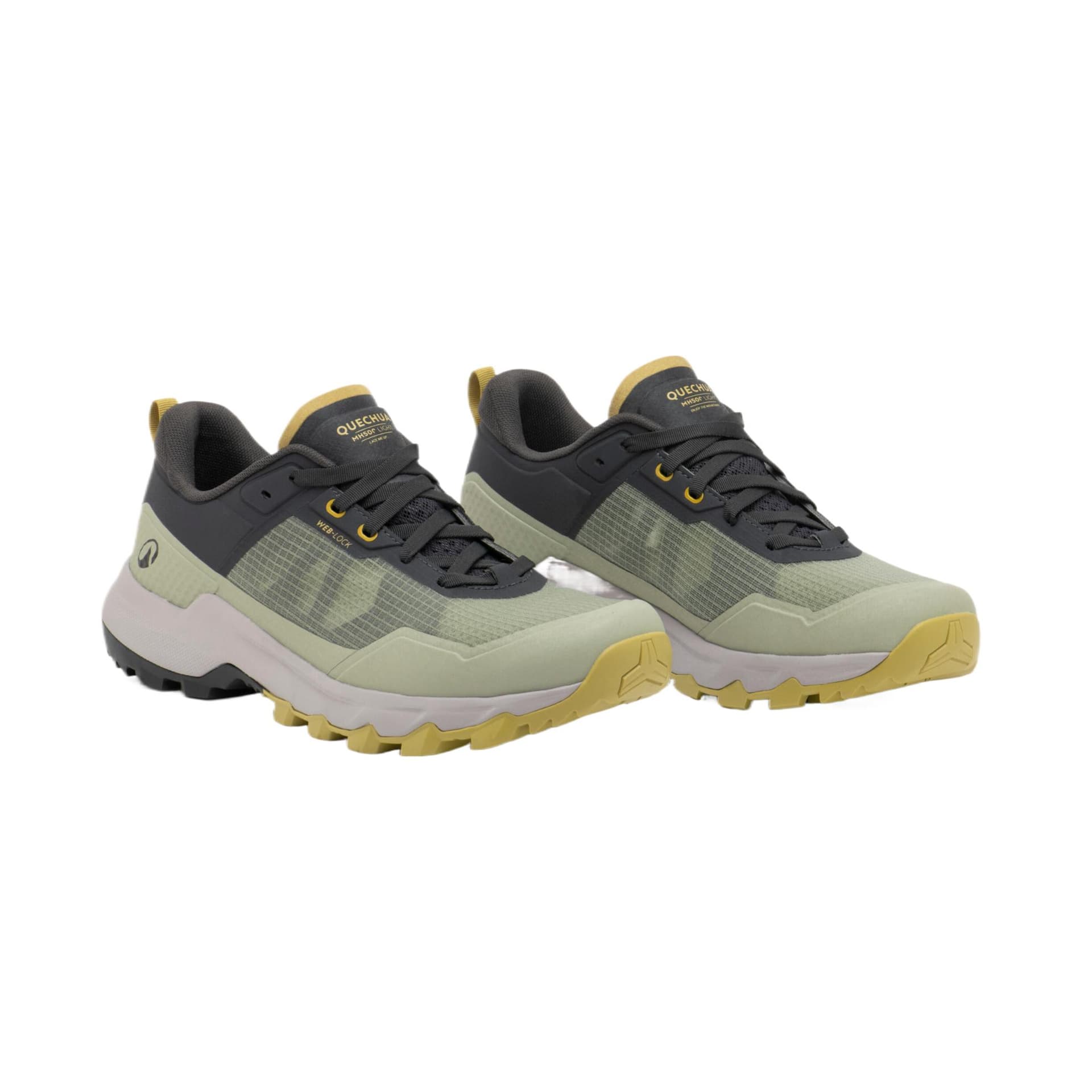 Кроссовки DECATHLON MH500 Легкий Низкий Топ Походная Обувь Мужская Золотисто-Зеленая - изображение 2