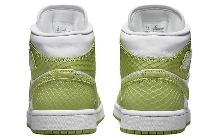 Ретро баскетбольные кроссовки Jordan Air Jordan 1 Mid SE V2 "Green Python" - изображение 5