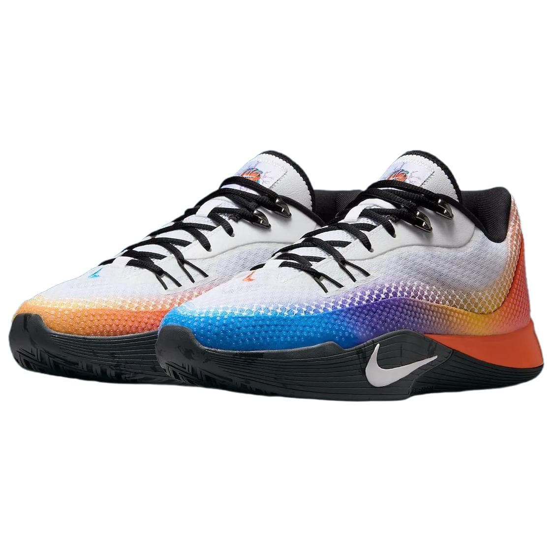 Кроссовки для баскетбола Nike S.T. Flare Устойчивые к истиранию Дышащие Низкие Баскетбольные Кроссовки Мужские Белые Синие и Оранжевые - изображение 3