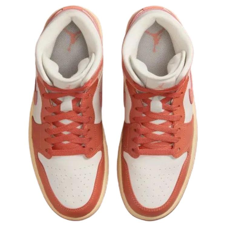 Ретро баскетбольные кроссовки Jordan Air Jordan 1 Противоскользящий Устойчивый к истиранию MID Топ Винтажные баскетбольные кроссовки Женские Белые Розовые - изображение 3
