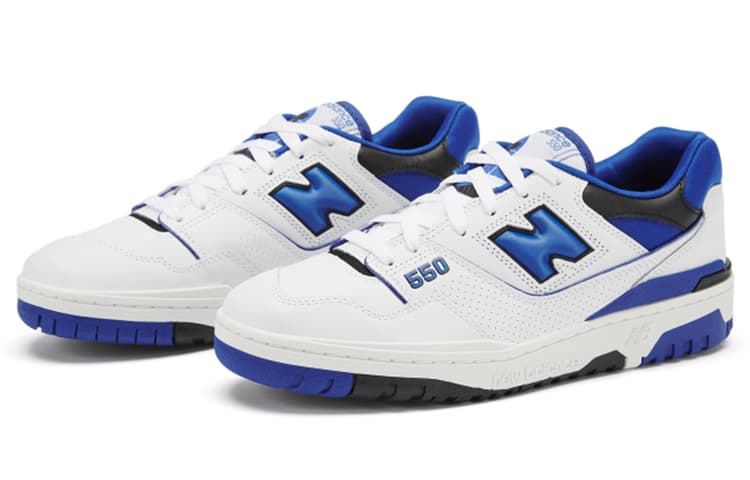 Ретро баскетбольные кроссовки New Balance 550 Blue White - изображение 2