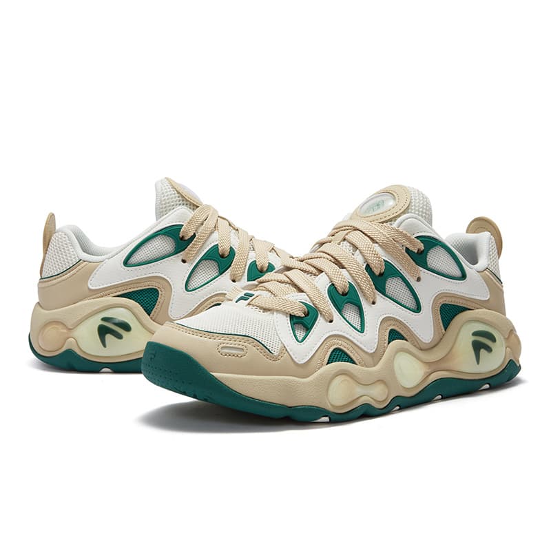 Кроссовки для баскетбола FILA FUSION VERTICAL Crack Shoes Низкие Баскетбольные Кроссовки Мужские Белые Коричневые - изображение 4