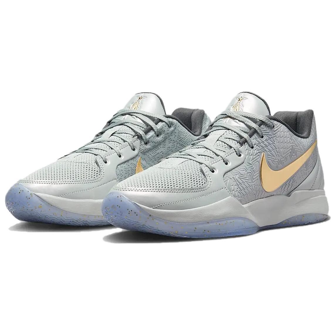 Кроссовки для баскетбола NIKE Ja 2 Low Топ Баскетбольные кроссовки Мужской Серебристо-золотой Серый - изображение 3