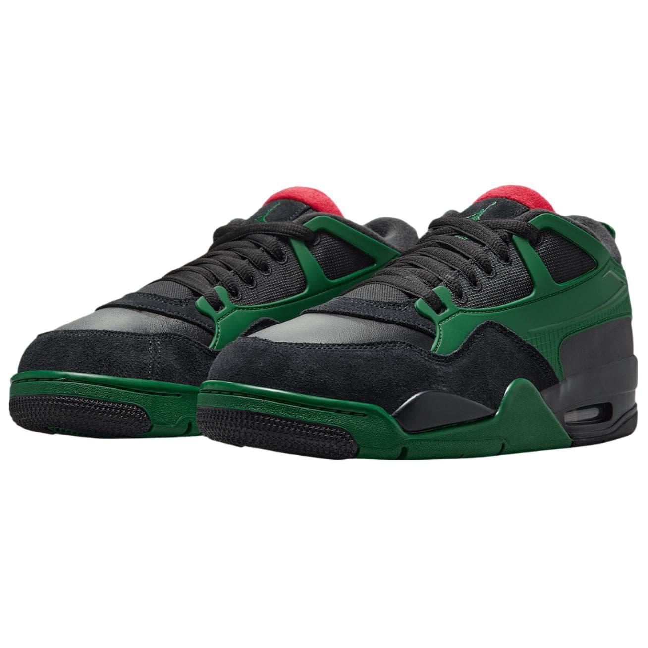Ретро баскетбольные кроссовки Jordan Air Jordan 4 Low Топ Винтажные Баскетбольные Кроссовки Мужские Черные Зеленые - изображение 3