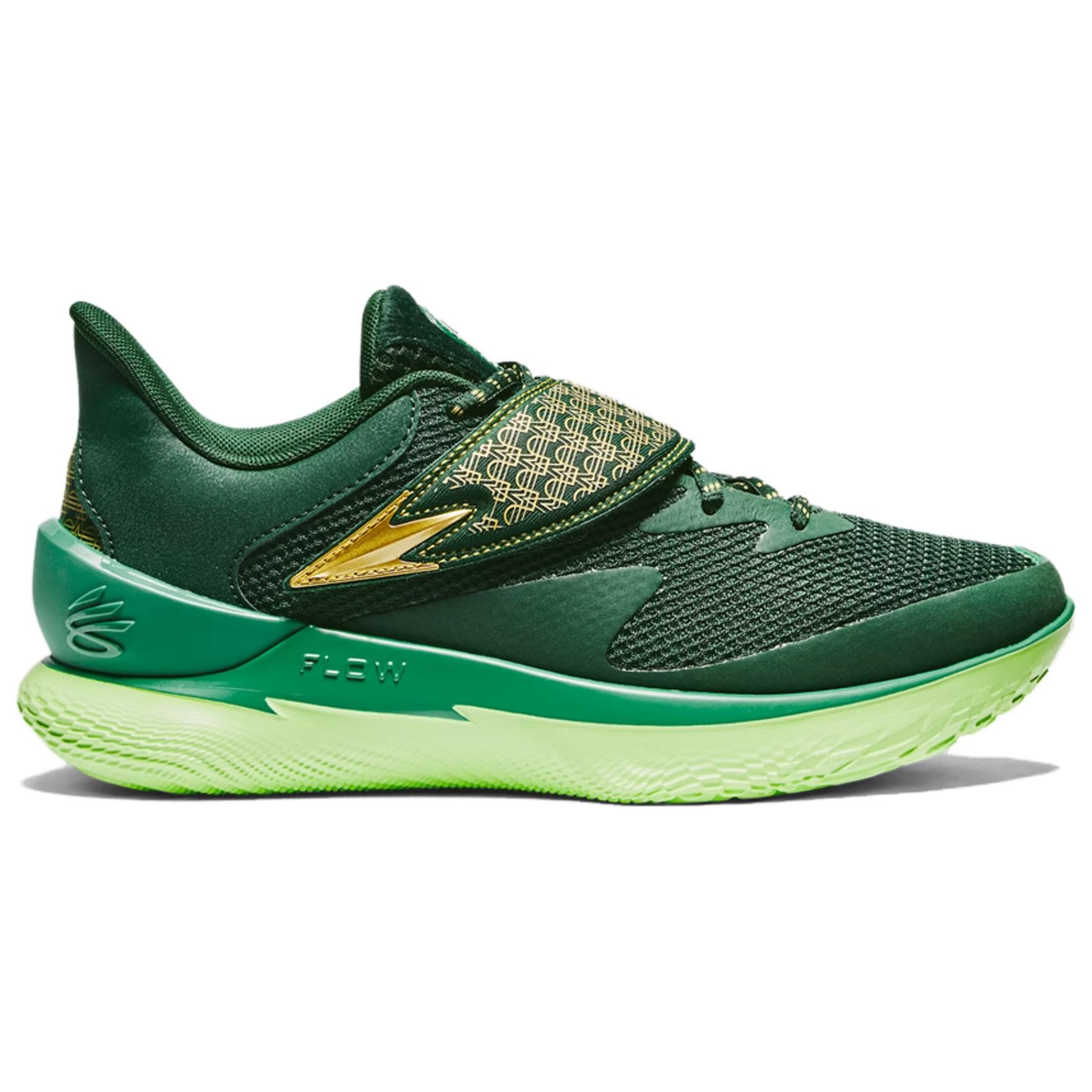 Кроссовки для баскетбола Under Armour Curry Fox 1 Амортизирующие противоскользящие низкие баскетбольные кроссовки унисекс черные зеленые - изображение 2