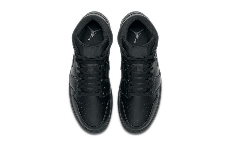 Ретро баскетбольные кроссовки Jordan Air Jordan 1 Mid "Triple Black" - изображение 5