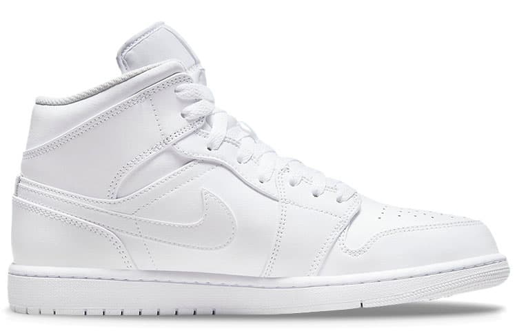 Ретро баскетбольные кроссовки Jordan Air Jordan 1 Mid "Triple White" - изображение 2