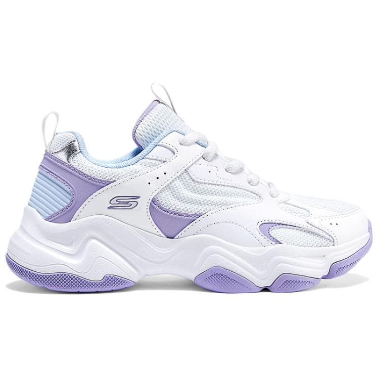 Кроссовки Skechers bobs Противоскользящие Устойчивые к истиранию Дышащие Легкие Низкие Кроссовки Женские Белые Фиолетовые - изображение 2