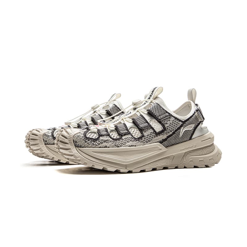 Кроссовки Li NING Outdoor Counterflow Xunchuan Ткань Дышащая Устойчивая к истиранию Низкий Топ Походная обувь Унисекс Экрю - изображение 3
