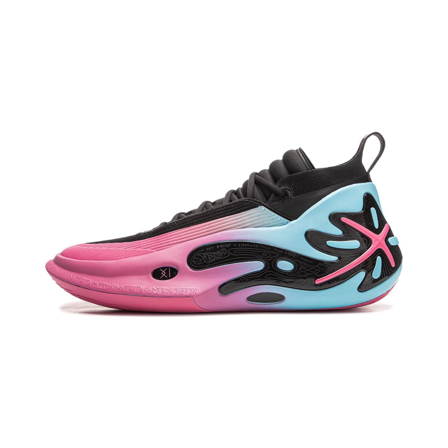 Кроссовки для баскетбола Li-Ning WOW11 Way of Wade 11 Miami Night Карбоновая сердцевина Стабильность и поддержка Мид-топ Баскетбольные кроссовки Мужской Черно-розовый - изображение 1