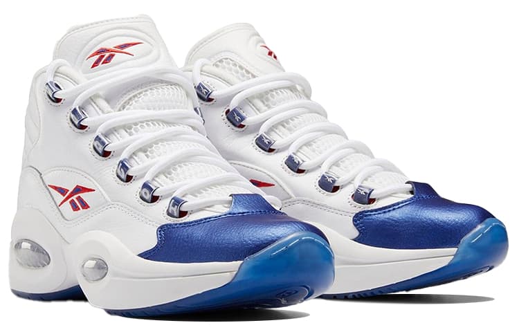 Ретро баскетбольные кроссовки Reebok Question Mid "Blue Toe" - изображение 3