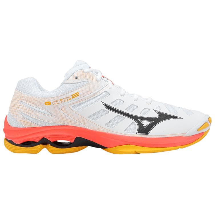 Кроссовки для спортзала Mizuno Wave Voltage 2 Устойчивые к истиранию Низкие Кроссовки для тренировок Мужские Белый Желтый Розовый - изображение 2