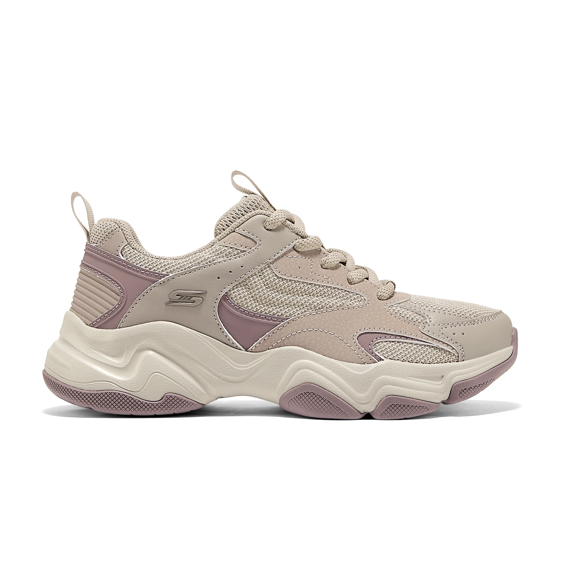 Кроссовки Skechers DLITES Амортизация Дышащий Легкий визуально увеличивает рост Low Топ Массивные кроссовки Женские Светлый тауп - изображение 2
