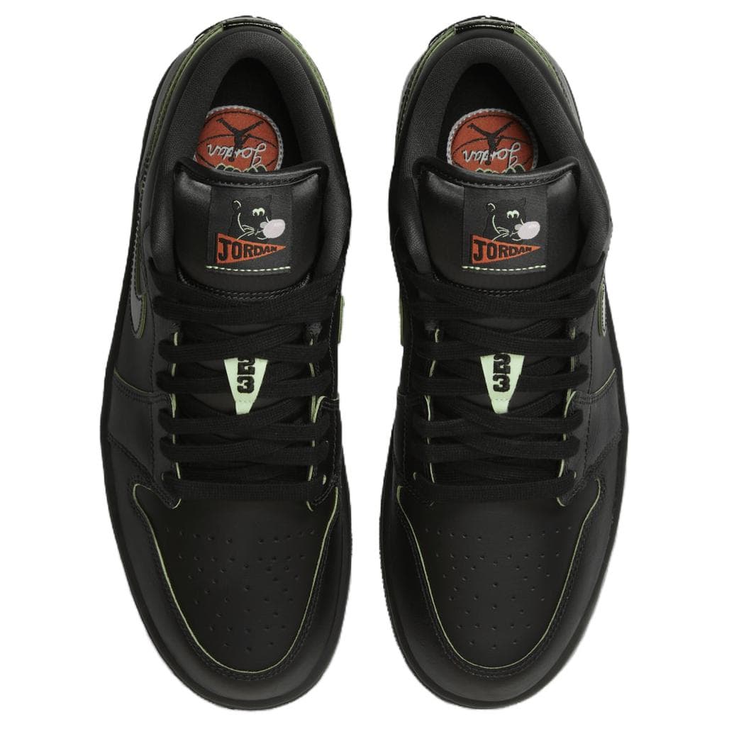 Ретро баскетбольные кроссовки Jordan Air Jordan 1 Low SE 'Black Steam Green' Низкий Топ Винтажные Баскетбольные Кроссовки Унисекс Черный - изображение 4
