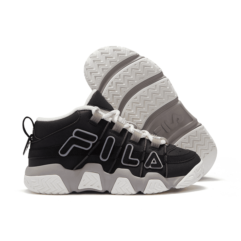 Ретро баскетбольные кроссовки FILA FUSION BUSTER Пухлые туфли устойчивые к истиранию верх MID винтажные баскетбольные кроссовки женские черный белый - изображение 5