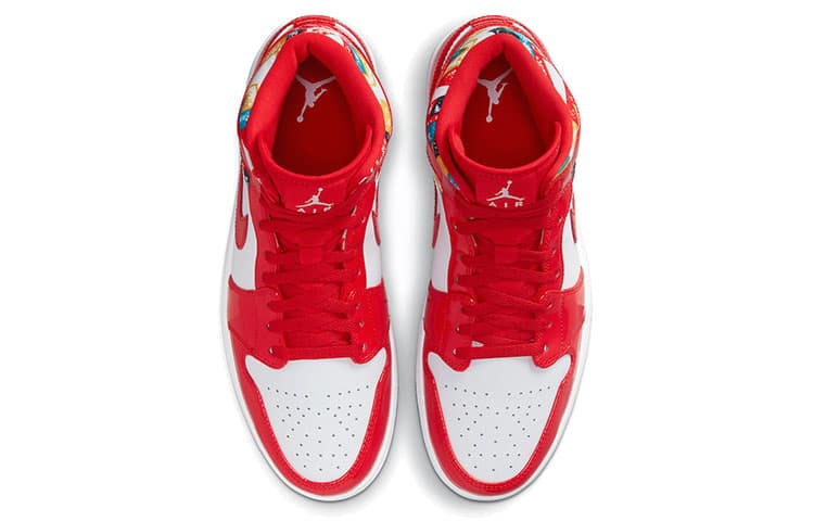 Ретро баскетбольные кроссовки Jordan Mid Retro Basketball Red White - изображение 4