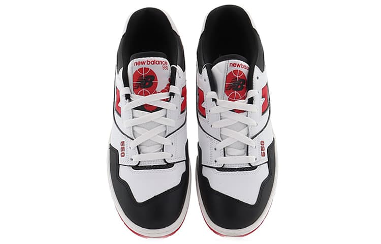 Ретро баскетбольные кроссовки New Balance 550 White Black Red - изображение 4
