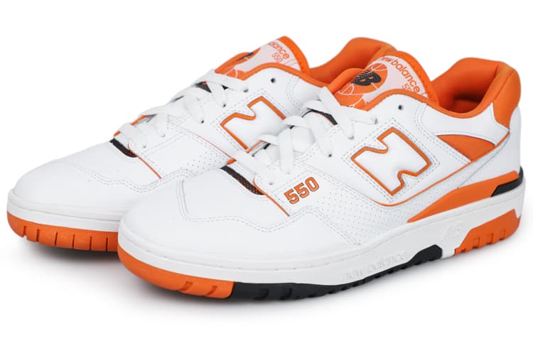 Ретро баскетбольные кроссовки New Balance 550 White Orange - изображение 3