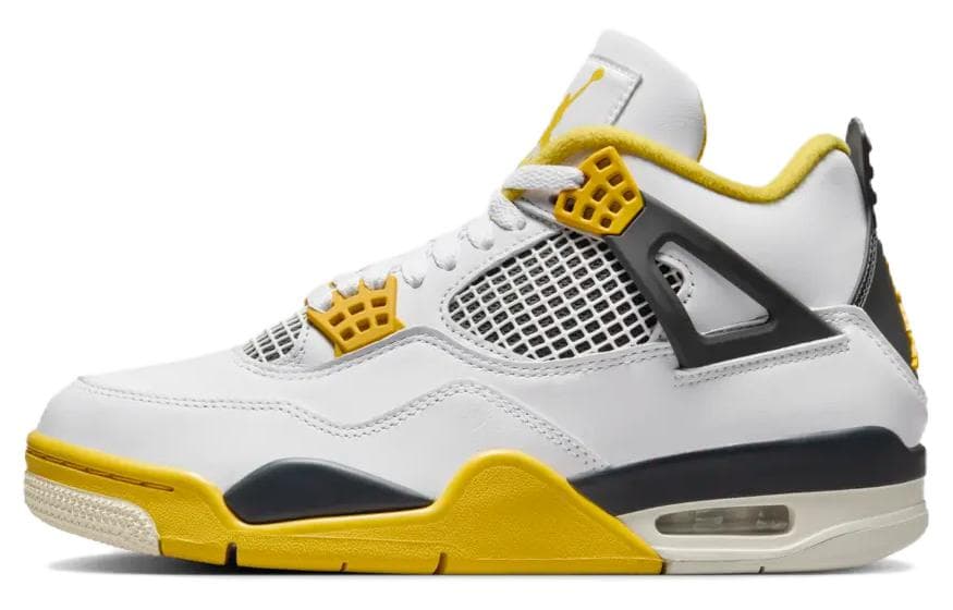 Ретро баскетбольные кроссовки Jordan Air Джордан 4 'VIVID Сера' MID Топ Винтажные баскетбольные кроссовки Женские Белый Оранжевый - изображение 1