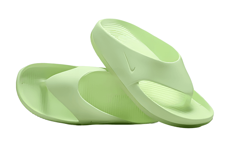 Шлёпанцы Nike Calm Flip Flop Удобные Круглые Палец Резиновые Шлепанцы с Противоскользящей Подошвой Женские Слегка Желто-Зеленые - изображение 3