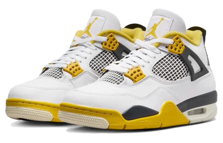 Ретро баскетбольные кроссовки Jordan Air Джордан 4 'VIVID Сера' MID Топ Винтажные баскетбольные кроссовки Женские Белый Оранжевый - изображение 3