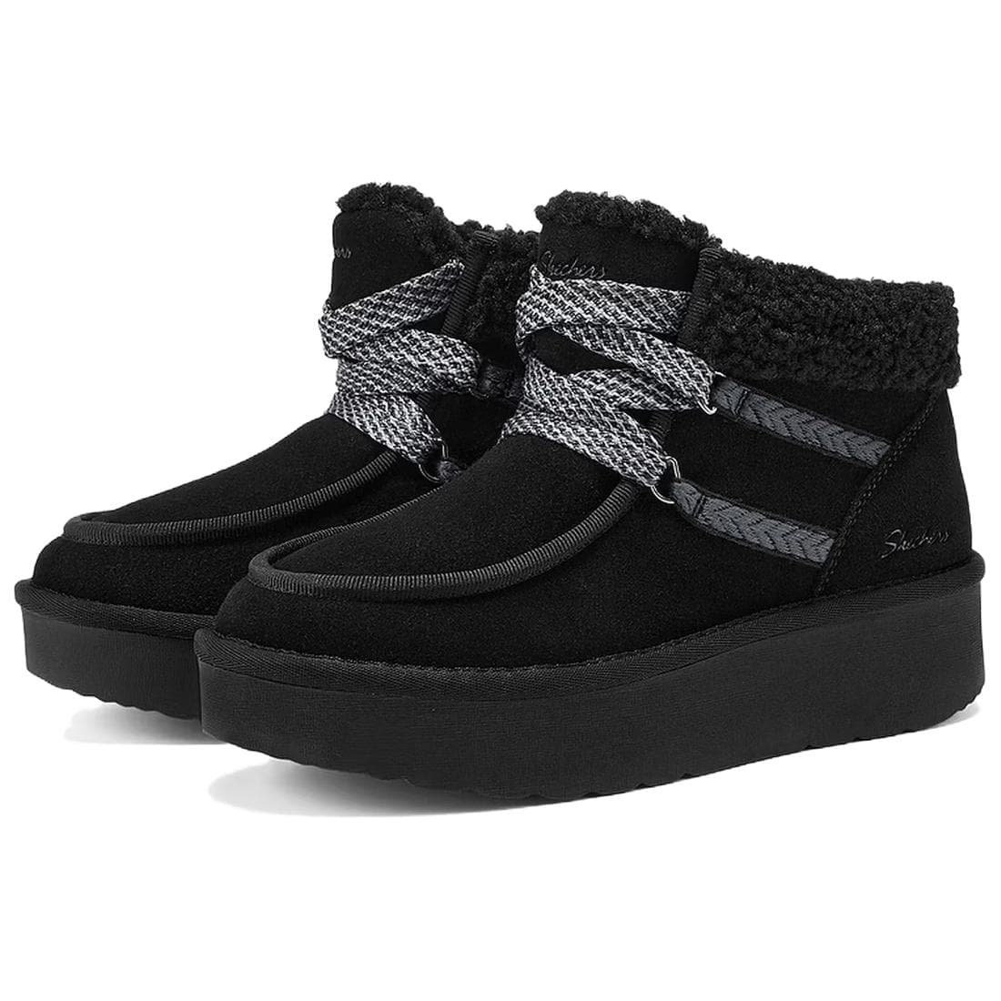 Ботинки зимние Skechers Suede Padded Mid Snow Boots Black - изображение 3