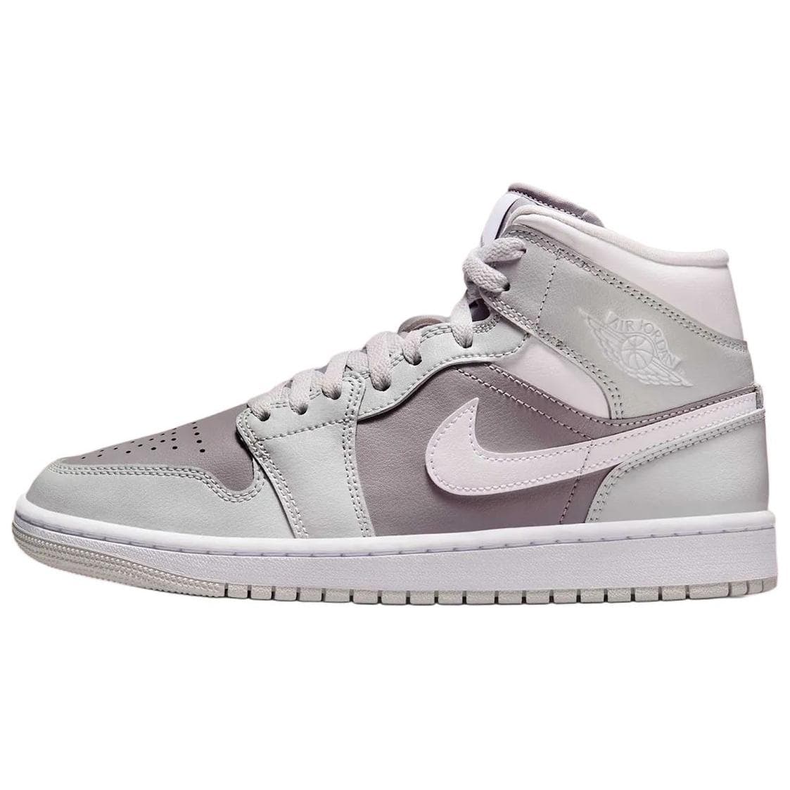 Ретро баскетбольные кроссовки Jordan Air Jordan 1 Противоскользящие Износостойкие MID Топ Винтажные Баскетбольные Кроссовки Женские Серые - изображение 1