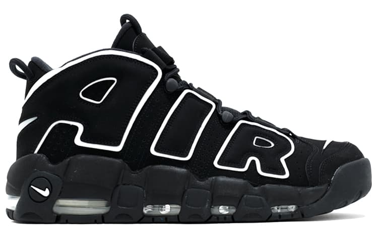 Ретро баскетбольные кроссовки Nike Air More Uptempo Black White - изображение 2