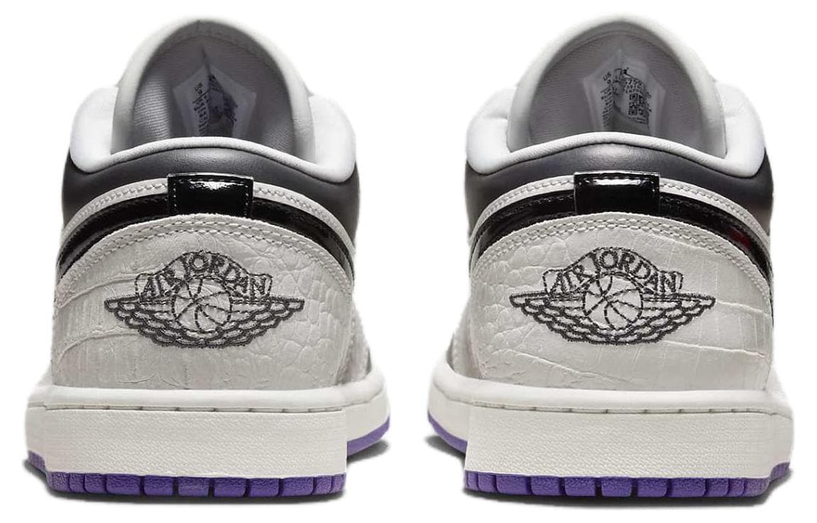 Ретро баскетбольные кроссовки Jordan Air Jordan 1 Low SE Low Top Винтажные Баскетбольные Кроссовки Женские Белый Черный Фиолетовый - изображение 4