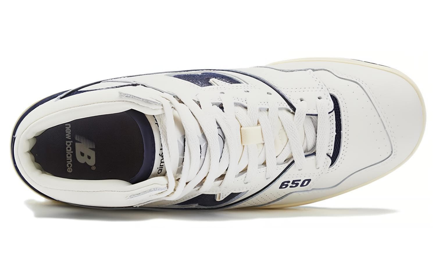 Ретро баскетбольные кроссовки Aimé Leon Dore x New Balance 650 White Navy - изображение 5