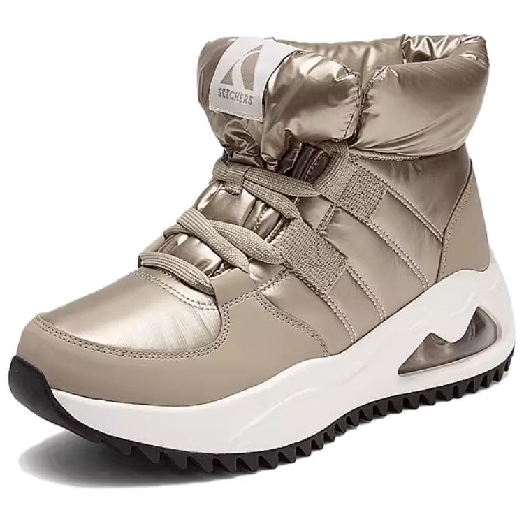 Ботинки зимние Skechers Короткие Сноубутсы Женские Золотые - изображение 2