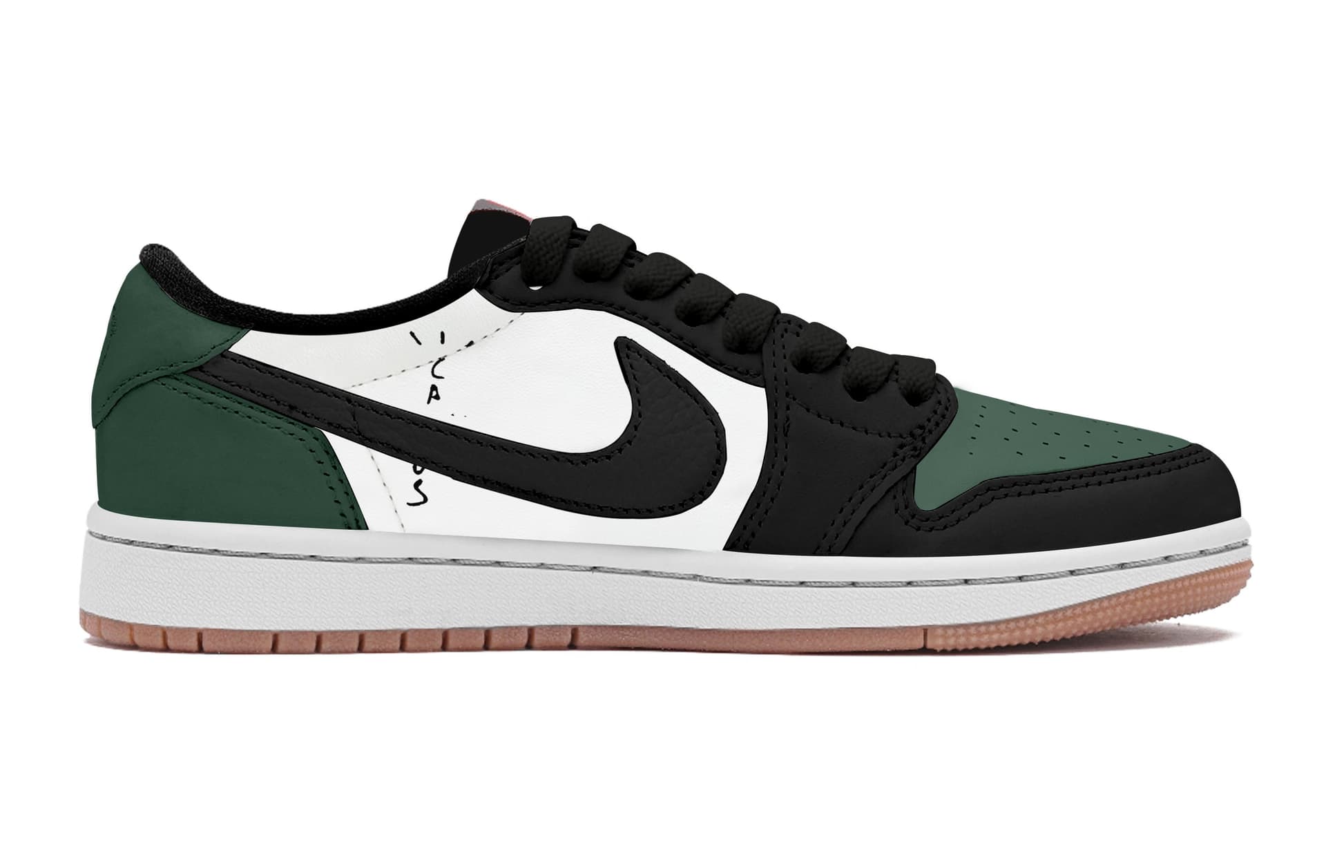 Ретро баскетбольные кроссовки Travis Scott x Jordan Air Jordan 1 Low Green - изображение 2