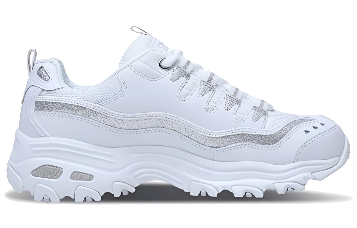 Кроссовки Skechers D'LITES Now & Then White Silver - изображение 2