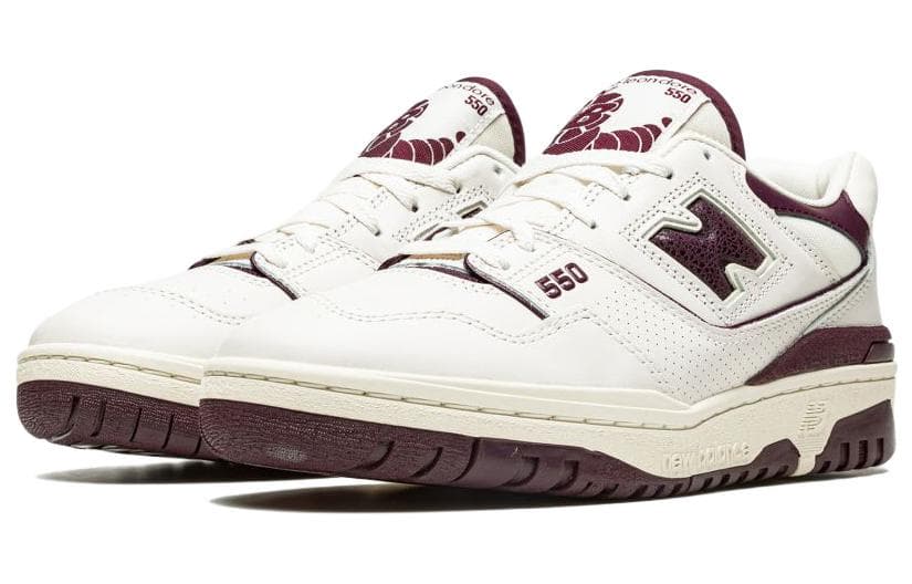 Ретро баскетбольные кроссовки Aimé Leon Dore x New Balance 550 White Purple - изображение 3