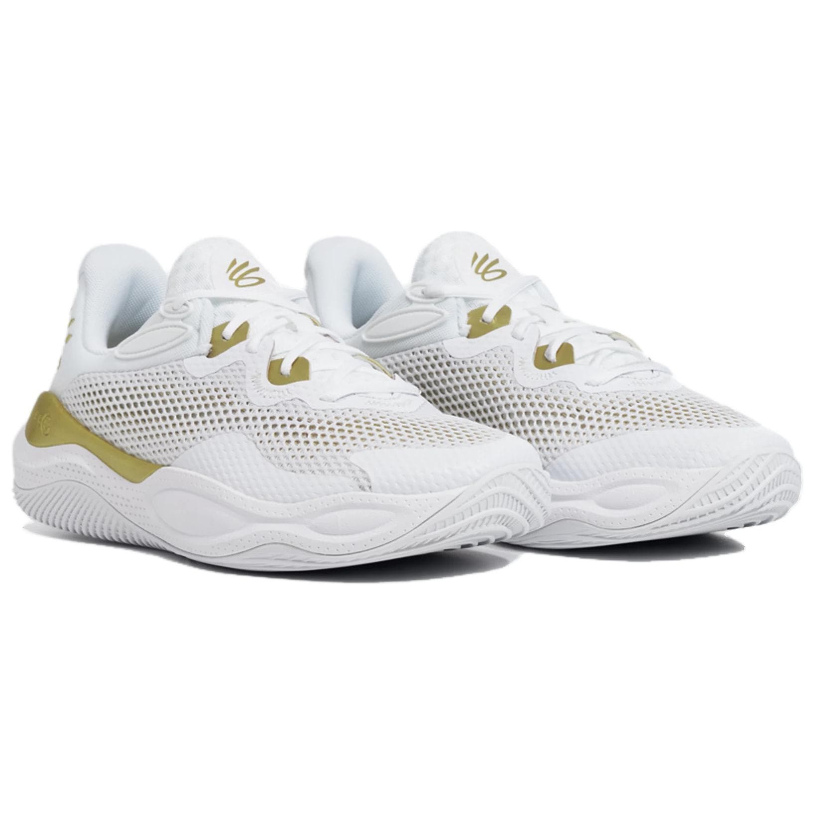Кроссовки для баскетбола Under Armour Curry Splash 24 противоскользящие устойчивые к истиранию низкий топ баскетбольные кроссовки унисекс белые - изображение 3