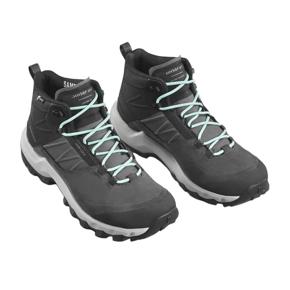 Кроссовки DECATHLON MH500 Нескользящий и Водонепроницаемый MID Топ Походная обувь Женская Черная Серый - изображение 3
