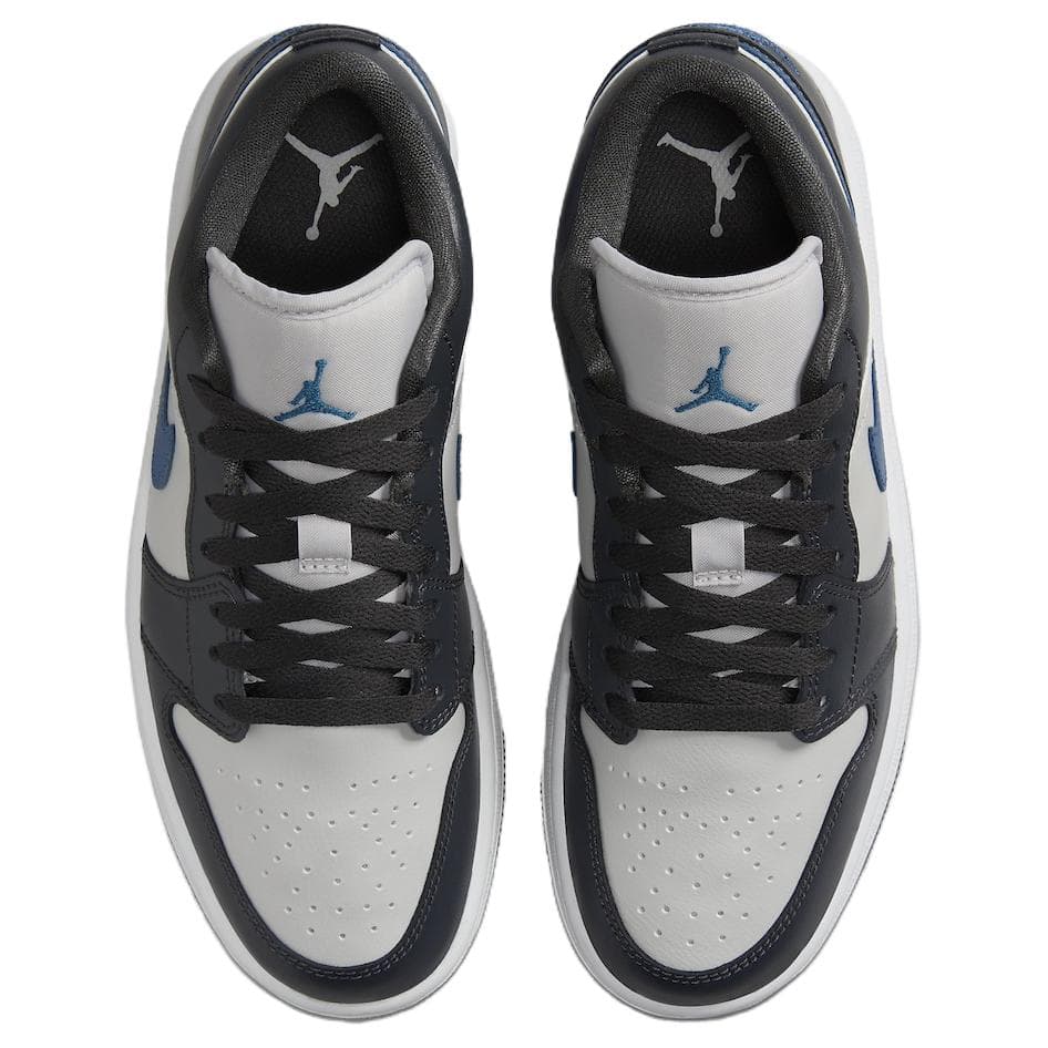 Ретро баскетбольные кроссовки Jordan Retro Low Black Grey Blue - изображение 4