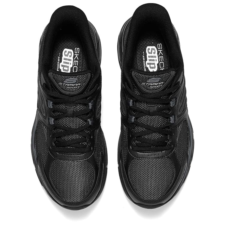 Кроссовки Skechers Серебряный Панель Легкий визуально увеличивает рост Low Топ Массивные кроссовки Мужской Черный - изображение 3