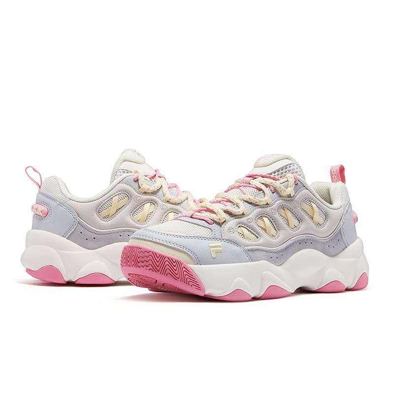 Кроссовки для баскетбола FILA FUSION WATERBEAR Bear Paw Shoes Низкие Баскетбольные Кроссовки Женские С ароматом Белоснежная Луна Каменно-серый - изображение 3