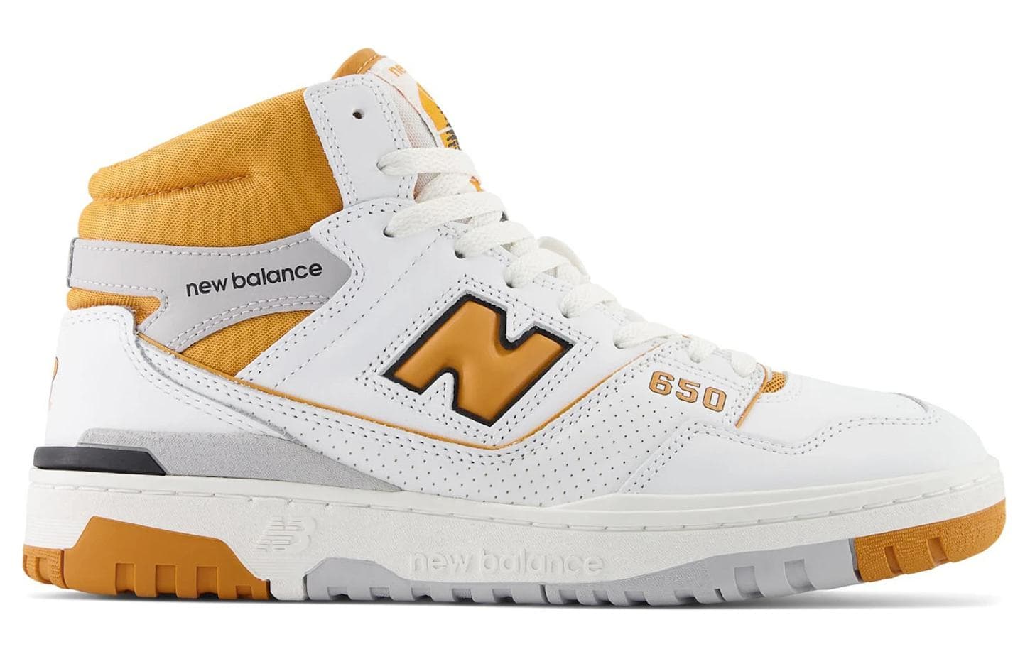 Ретро баскетбольные кроссовки New Balance 650R White Yellow - изображение 2
