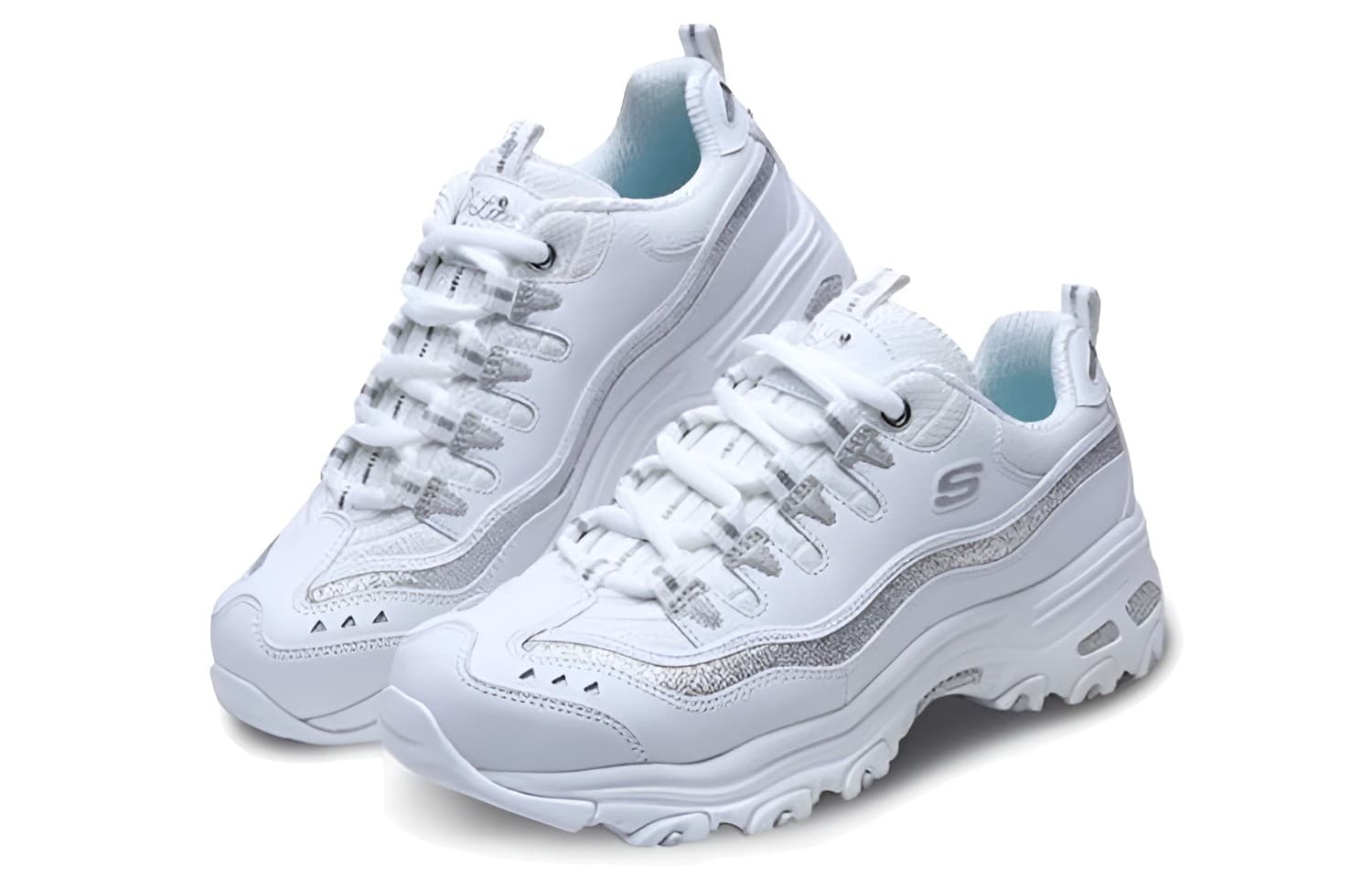 Кроссовки Skechers D'LITES Now & Then White Silver - изображение 3
