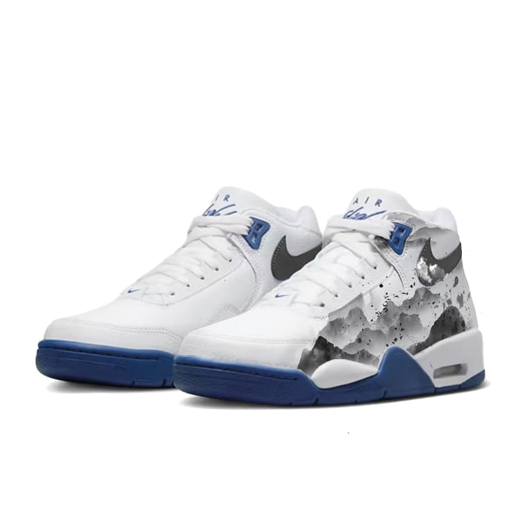 Ретро баскетбольные кроссовки Nike Flight Legacy White Blue - изображение 3