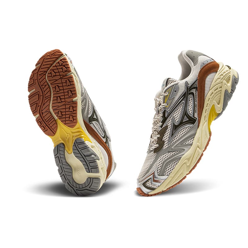 Кроссовки Mizuno Adventure Износостойкие Дышащие Низкие Кеды Унисекс Серебристо-Коричневые - изображение 4
