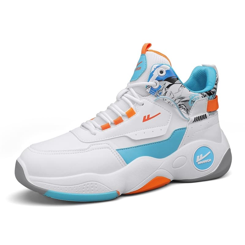 Кроссовки для баскетбола Warrior High-Top Basketball Sneakers White Blue Orange - изображение 2