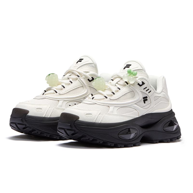 Кроссовки FILA FUSION BIANCO III визуально увеличивает рост Low Топ Массивные кроссовки Женские Снег Черный - изображение 2