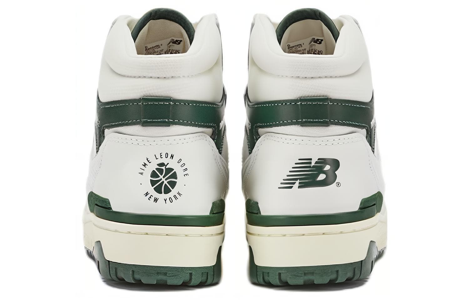 Ретро баскетбольные кроссовки AIME LEON DORE x New Balance 650 White Green - изображение 6