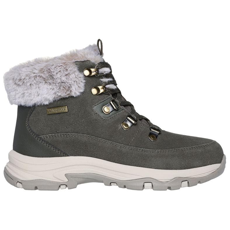 Ботинки зимние Skechers Короткие Сноубутсы Женские Оливково-Зеленые - изображение 2