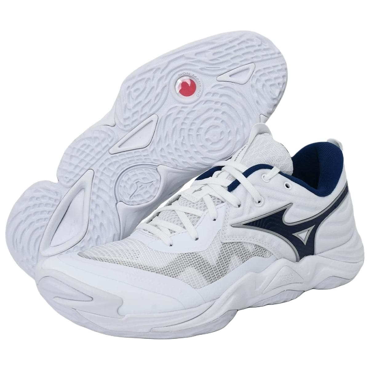 Кроссовки для спортзала Mizuno WAVE MOMENTUM ELITE Противоскользящие Низкие Тренировочные Кроссовки Унисекс Белые - изображение 4